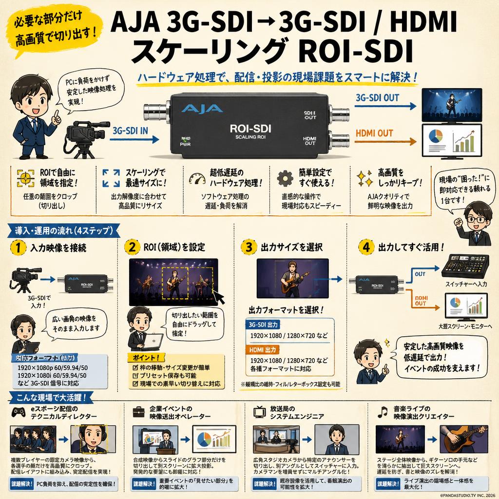 AJA 3G-SDI → 3G-SDI / HDMIスケーリング ROI-SDI おもな対象のお客様