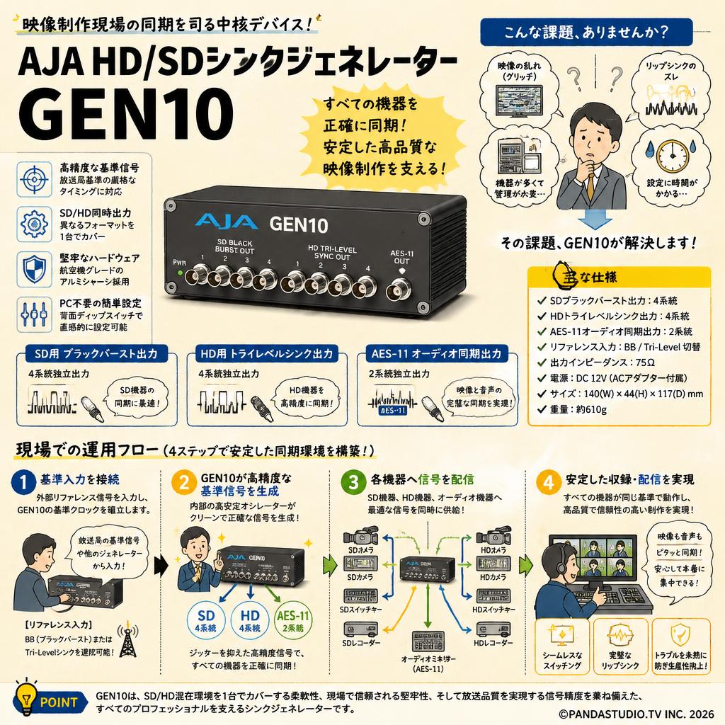 AJA HD/SDシンクジェネレーター GEN10 概要