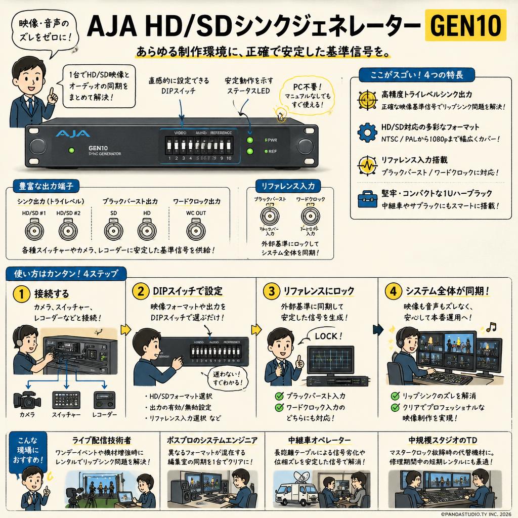 AJA HD/SDシンクジェネレーター GEN10 おもな対象のお客様