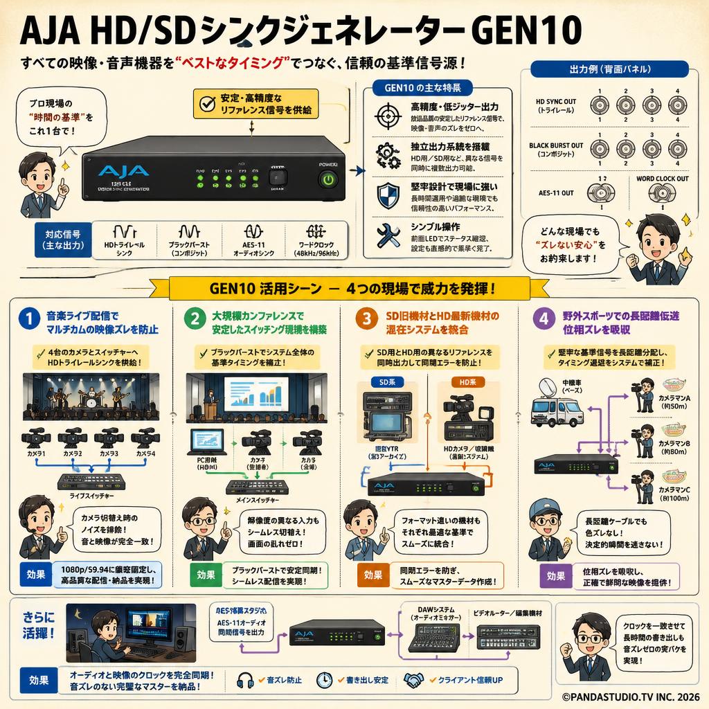 AJA HD/SDシンクジェネレーター GEN10 用途
