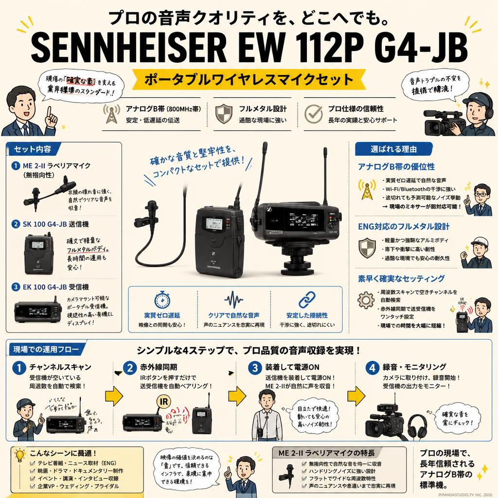 SENNHEISER EW 112P G4-JB ポータブルワイヤレスマイクセット 概要