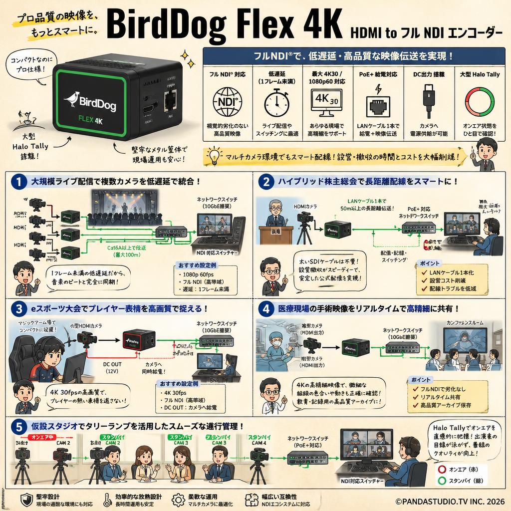 BirdDog Flex 4K HDMI to フル NDI エンコーダー 用途