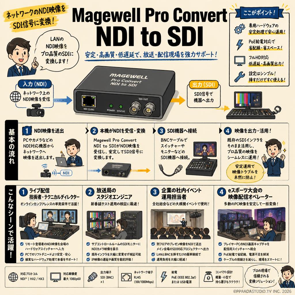 Magewell Pro Convert NDI to SDI おもな対象のお客様
