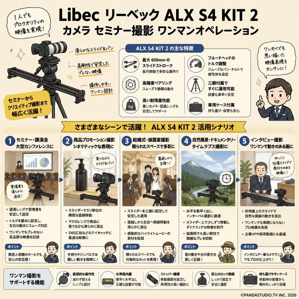 Libec リーベック ALX S4 KIT 2　カメラ セミナー撮影 ワンマンオペレーション 用途