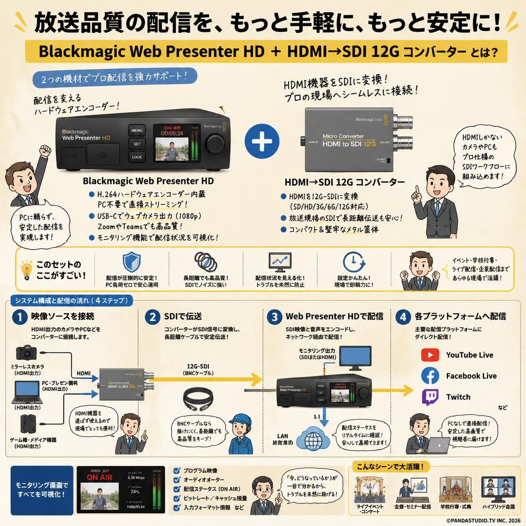 Blackmagic web Presenter HD ＋ HDMI→SDI 12G コンバーター 概要