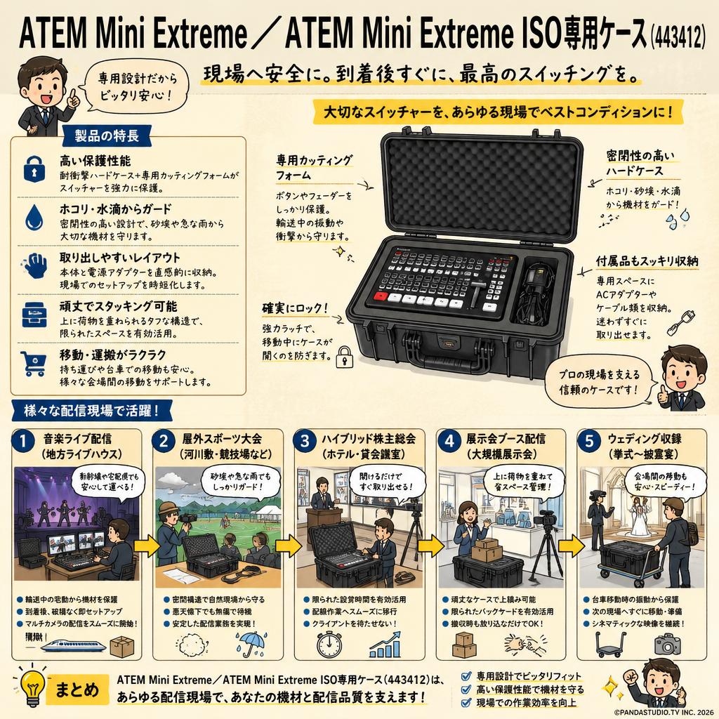 ATEM Mini Extreme／ATEM Mini Extreme ISO専用ケース（443412） 用途