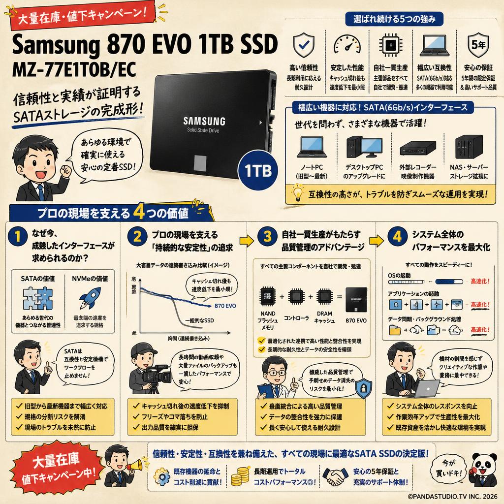 Samsung 870 EVO 1TB SSD MZ-77E1T0B/EC 概要