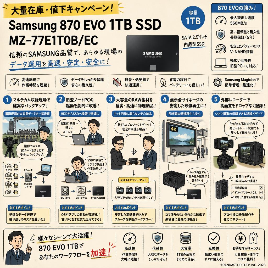 Samsung 870 EVO 1TB SSD MZ-77E1T0B/EC 用途