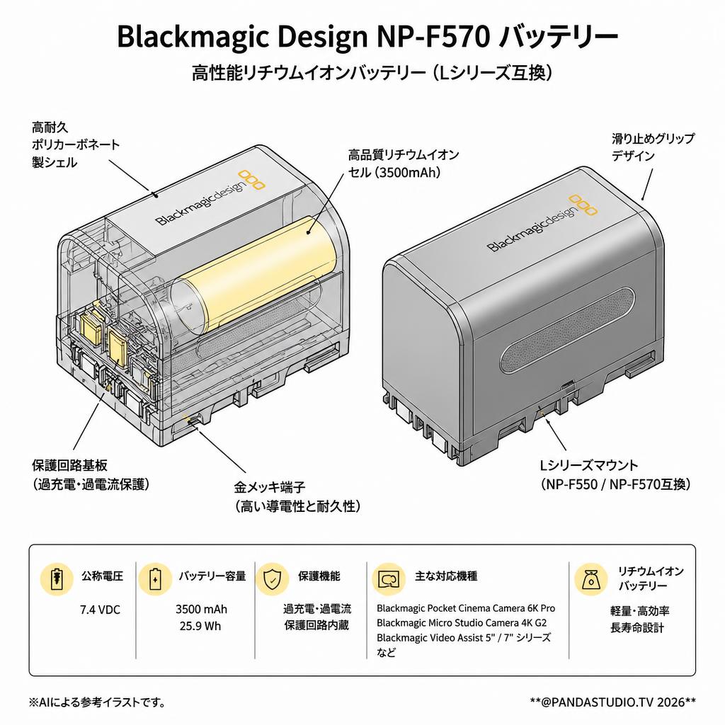 Blackmagic Design NP-F570 Battery スペック