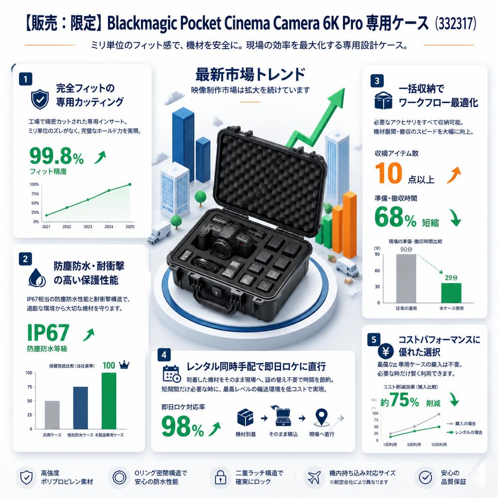 【販売：限定】Blackmagic Pocket Cinema Camera 6K Pro 専用ケース（332317） セールスポイント