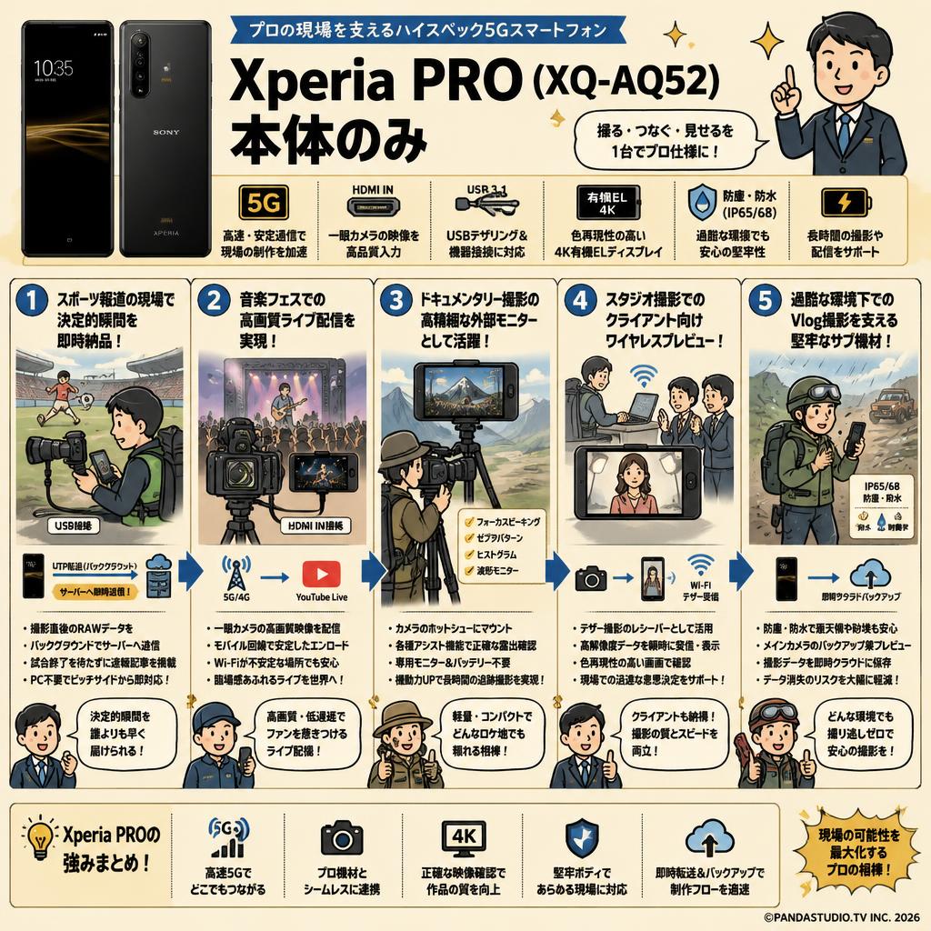 Xperia PRO（XQ-AQ52）本体のみ 用途