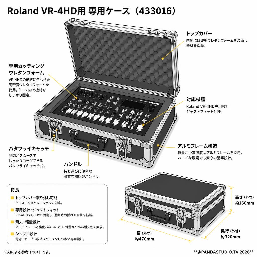 Roland VR-4HD用 専用ケース（433016） スペック