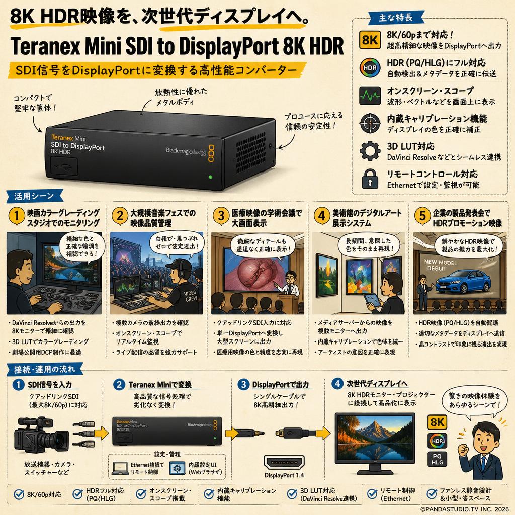 Blackmagic Design Teranex Mini SDI to DisplayPort 8K HDR 用途