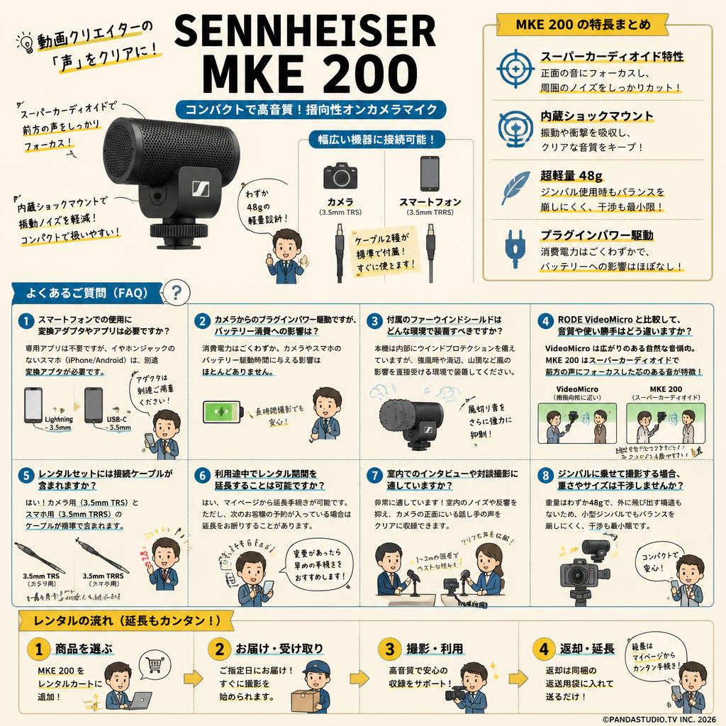 SENNHEISER  MKE 200 FAQ（よくある質問と答え）