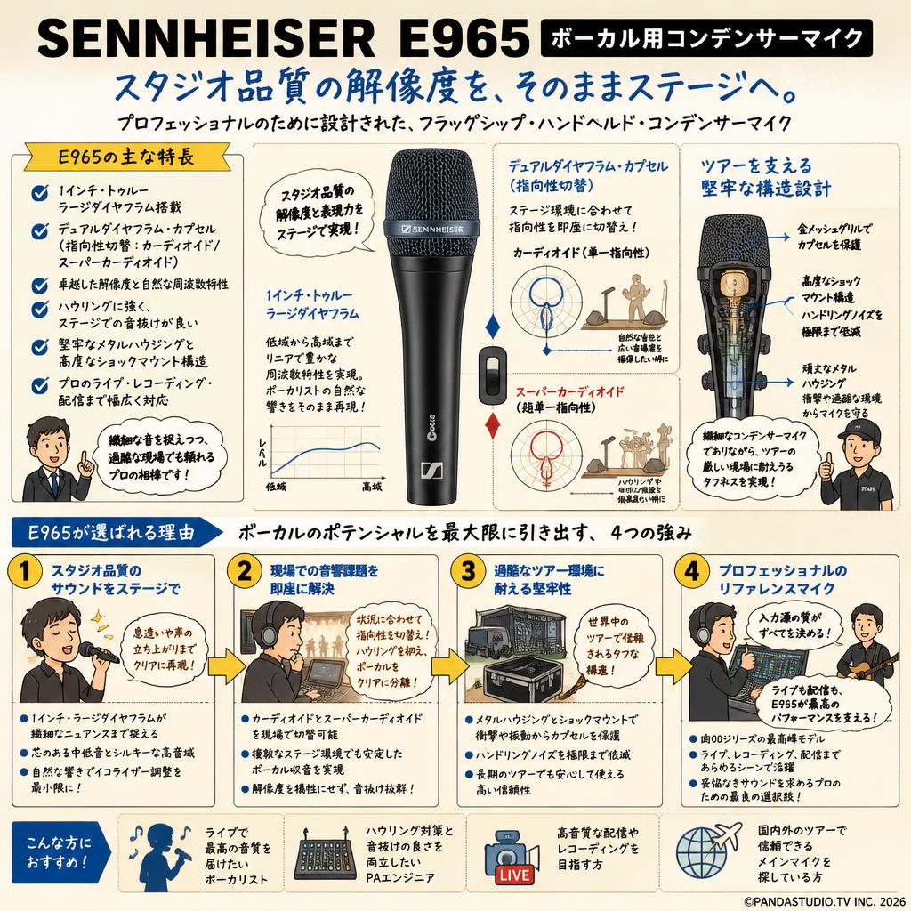 SENNHEISER E965 ボーカル用コンデンサーマイク 概要