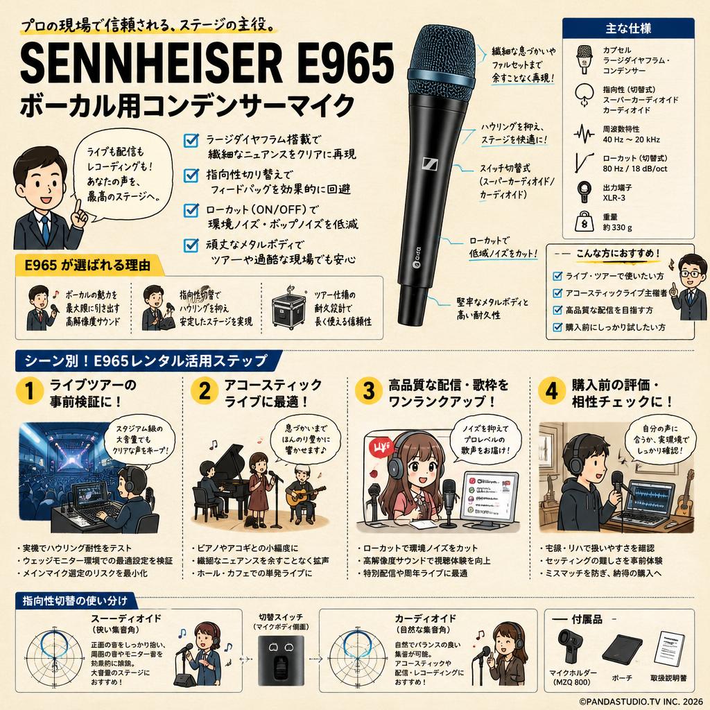 SENNHEISER E965 ボーカル用コンデンサーマイク おもな対象のお客様