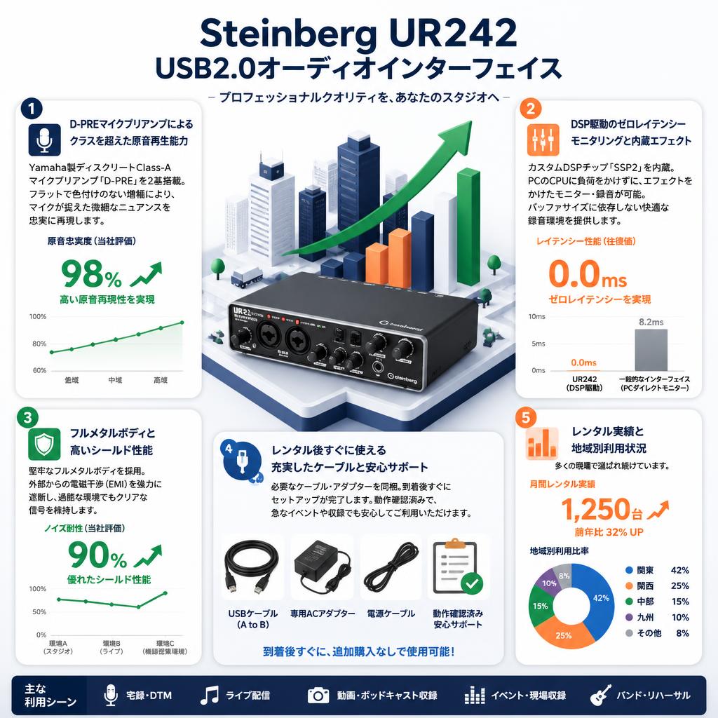 Steinberg UR242 USB2.0オーディオインターフェイス セールスポイント