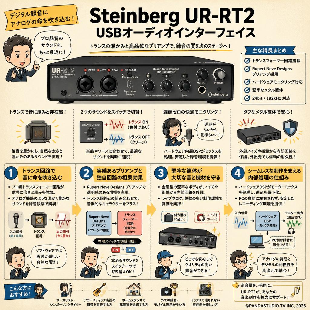 Steinberg UR-RT2 USBオーディオインターフェイス 概要