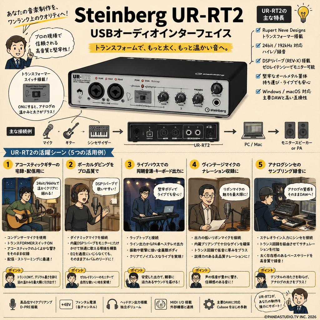 Steinberg UR-RT2 USBオーディオインターフェイス 用途