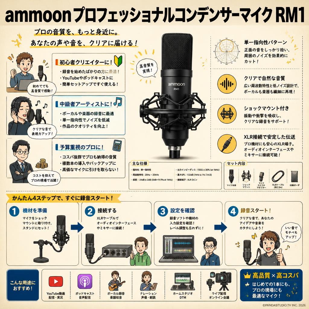ammoonプロフェッショナルコンデンサーマイク RM1 おもな対象のお客様