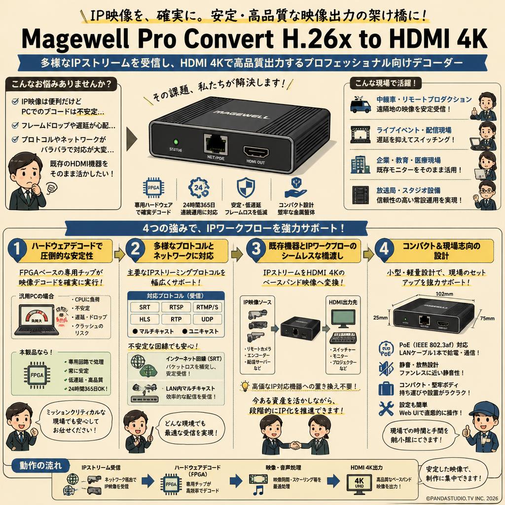 Magewell Pro Convert H.26x to HDMI 4K 概要