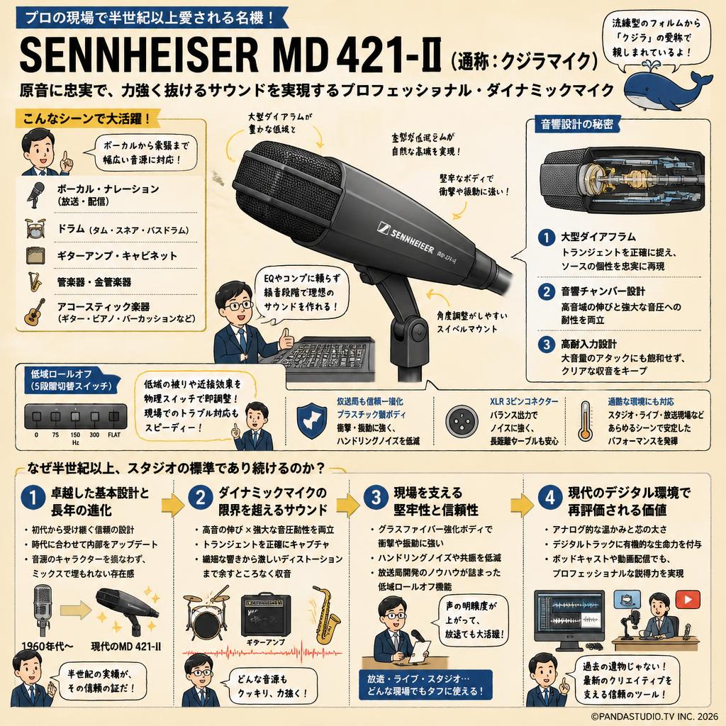SENNHEISER MD 421-II （通称：クジラマイク） 概要