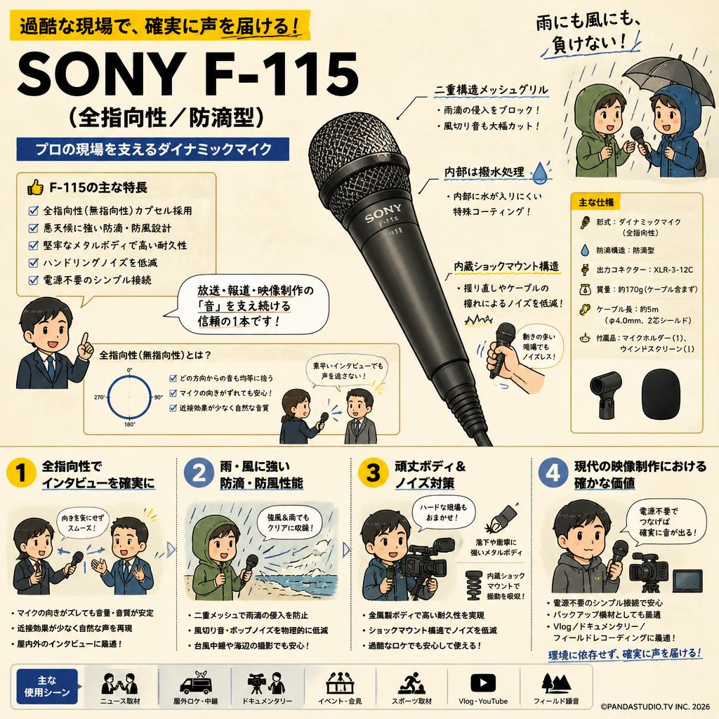 SONY  F-115（全指向性／防滴型） 概要
