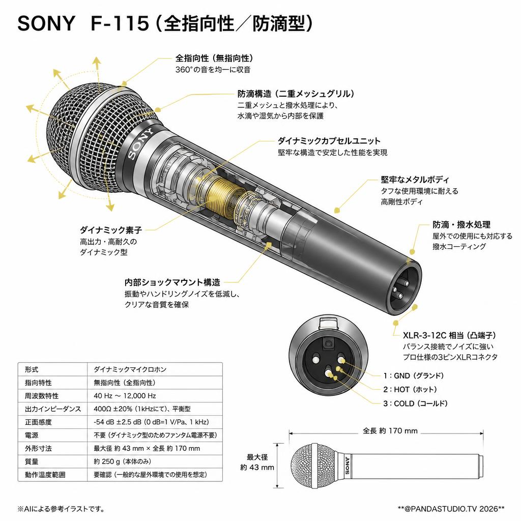 SONY  F-115（全指向性／防滴型） スペック