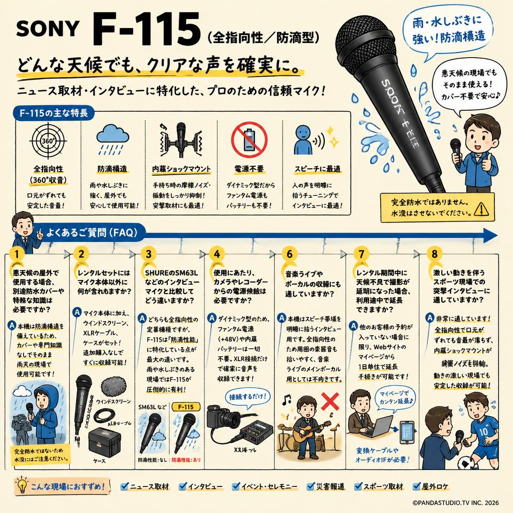 SONY  F-115（全指向性／防滴型） FAQ（よくある質問と答え）