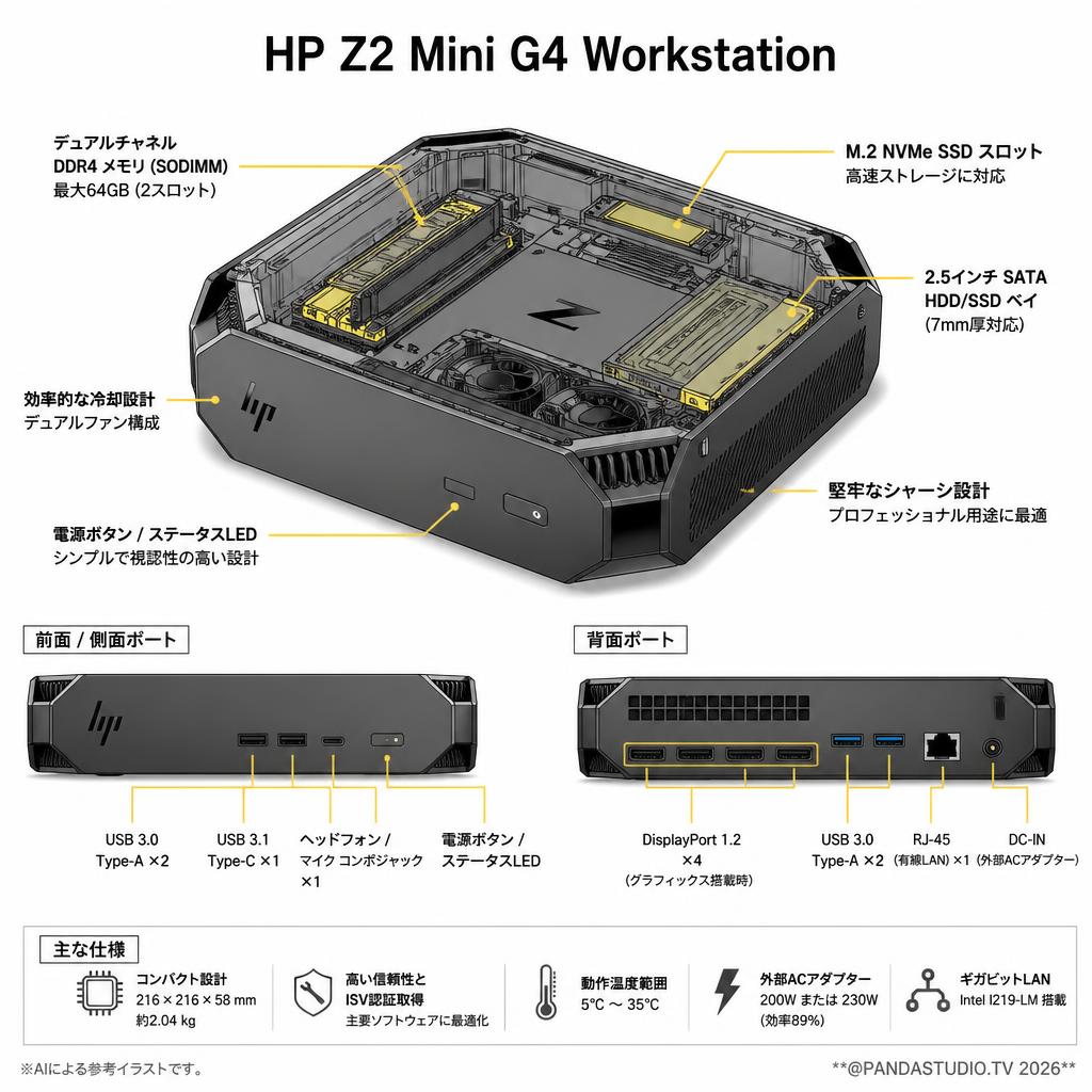 HP Z2 Mini G4 Workstation スペック