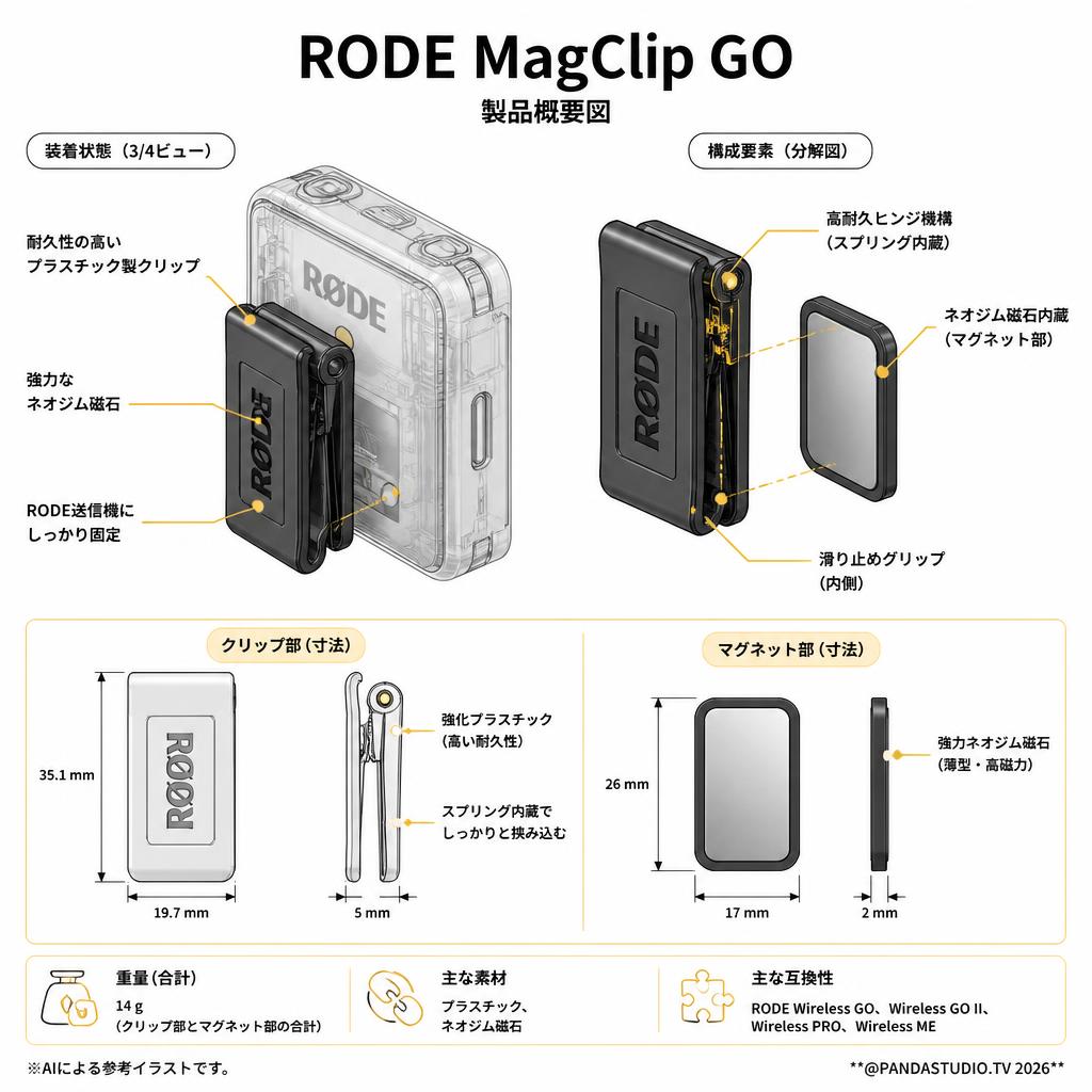 RODE MagClip GO スペック