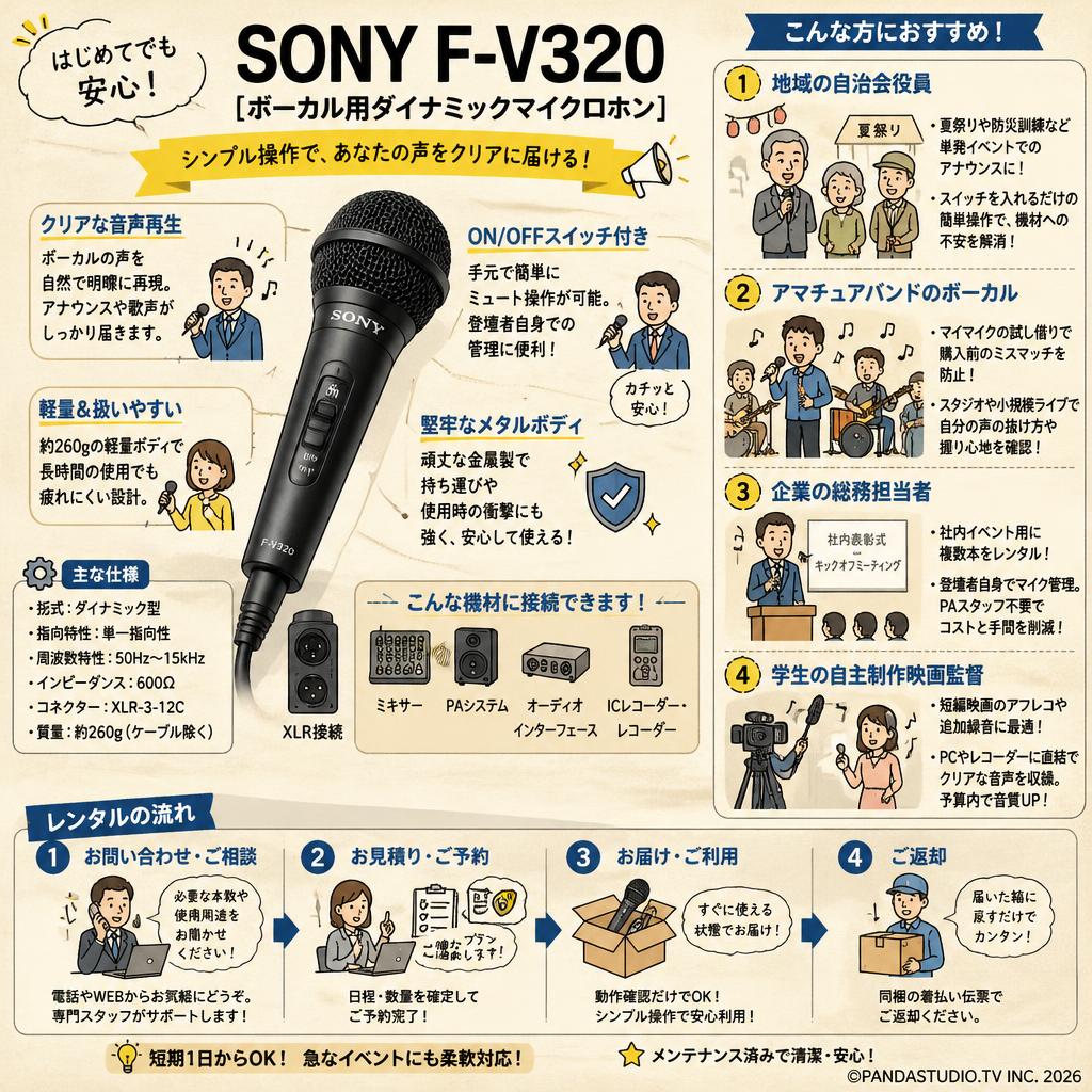 SONY F-V320 [ボーカル用ダイナミックマイクロホン] おもな対象のお客様