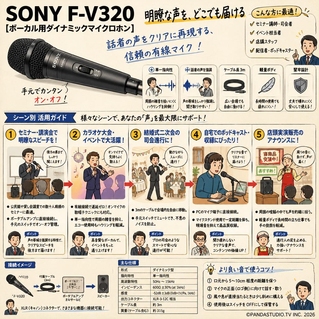 SONY F-V320 [ボーカル用ダイナミックマイクロホン] 用途