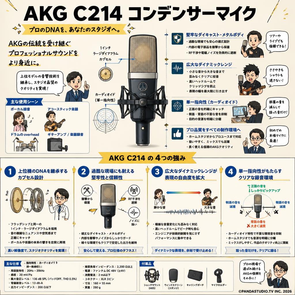 AKG  C214 コンデンサーマイク 概要