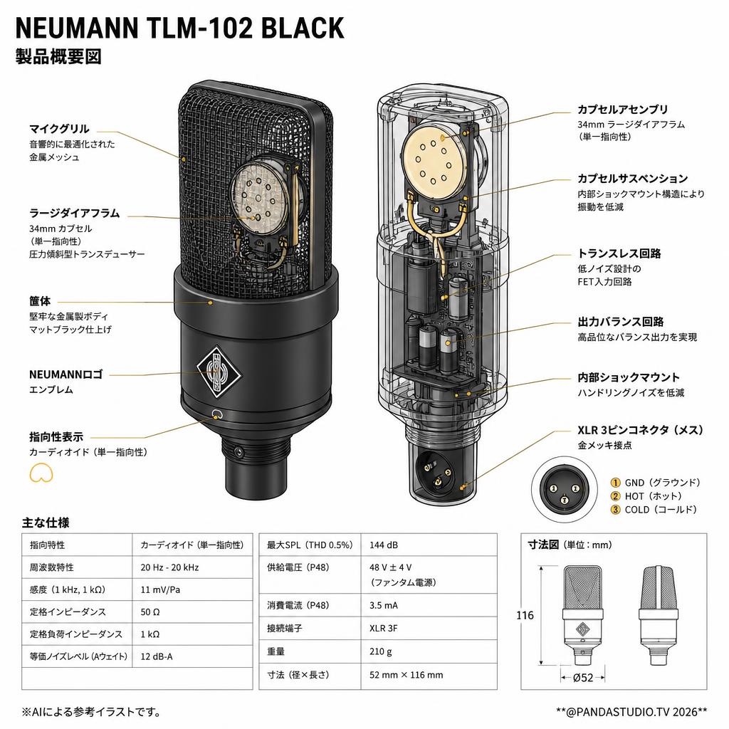 NEUMANN TLM-102 BLACK スペック