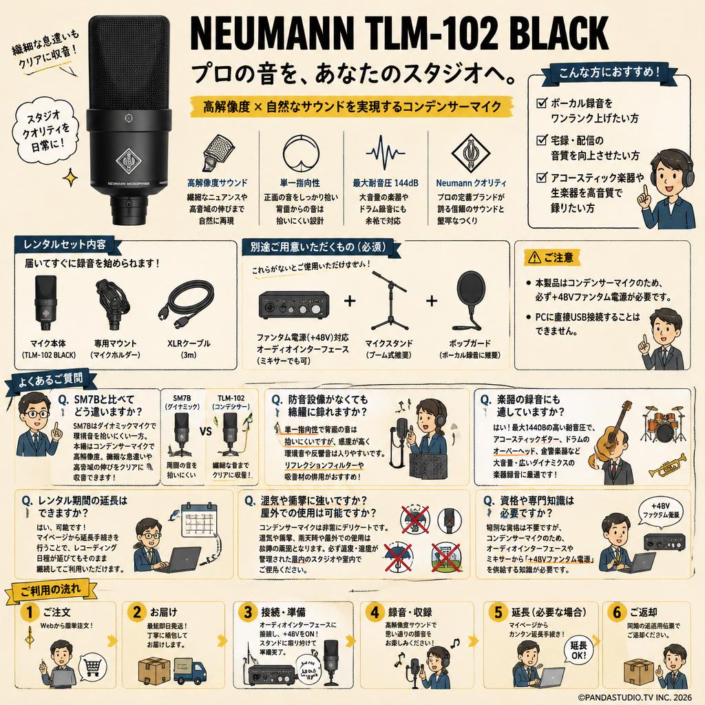 NEUMANN TLM-102 BLACK FAQ（よくある質問と答え）