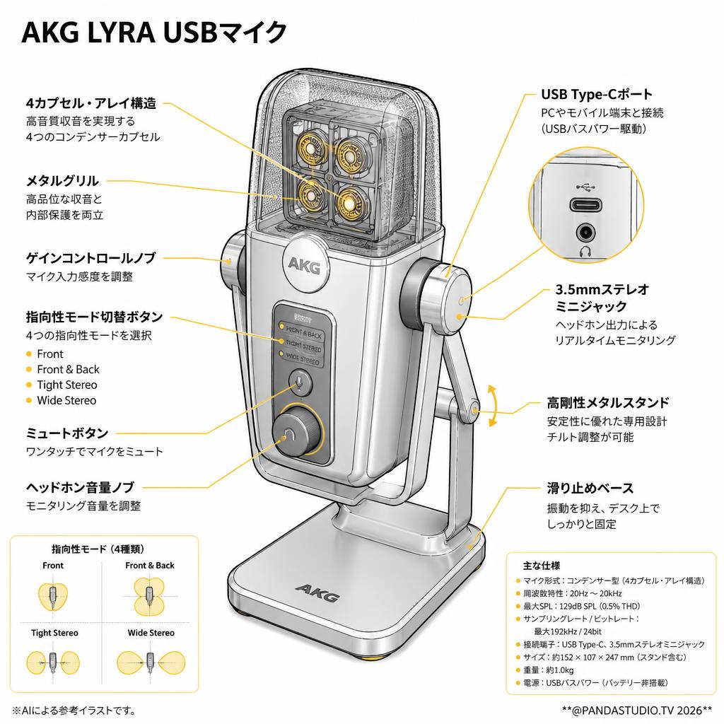 AKG LYRA USBマイク スペック