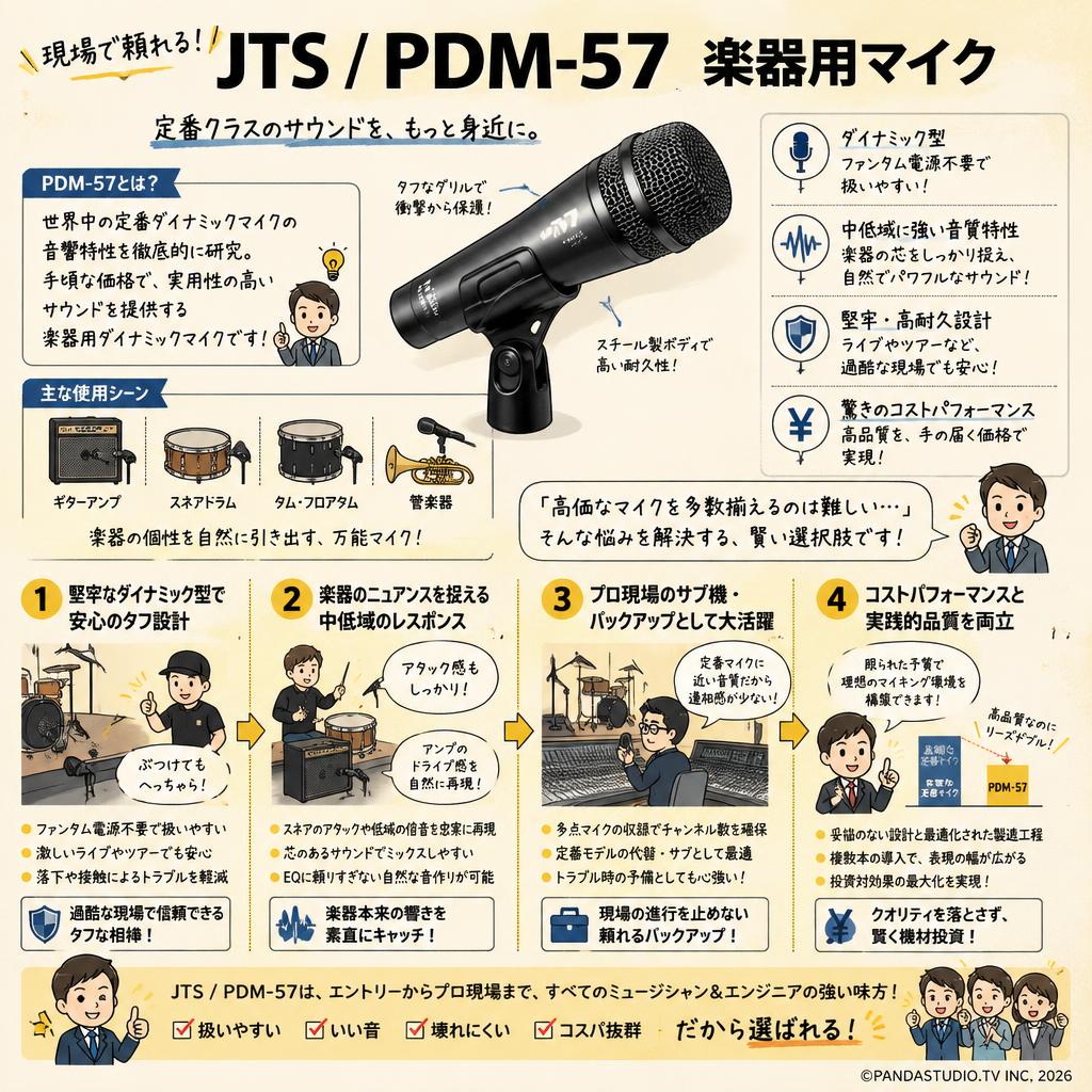 JTS / PDM-57　楽器用マイク 概要