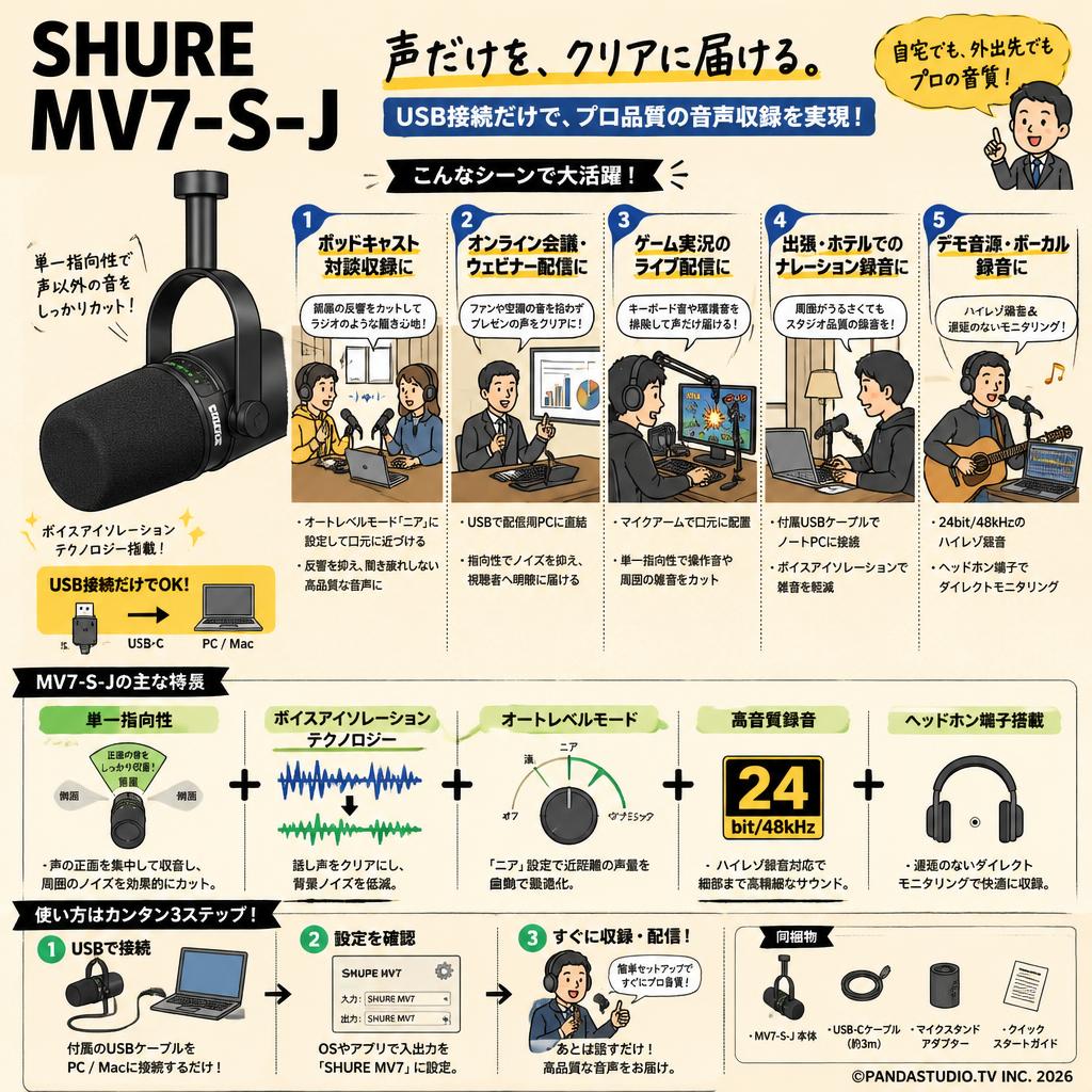 SHURE / MV7-S-J 用途