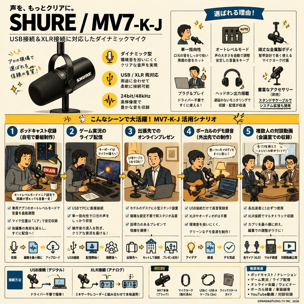 SHURE / MV7-K-J 用途