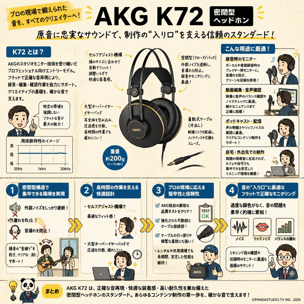 AKG K72 密閉型ヘッドホン 概要