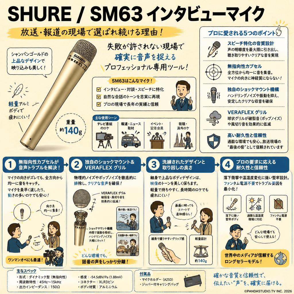 SHURE / SM63 インタビューマイク 概要