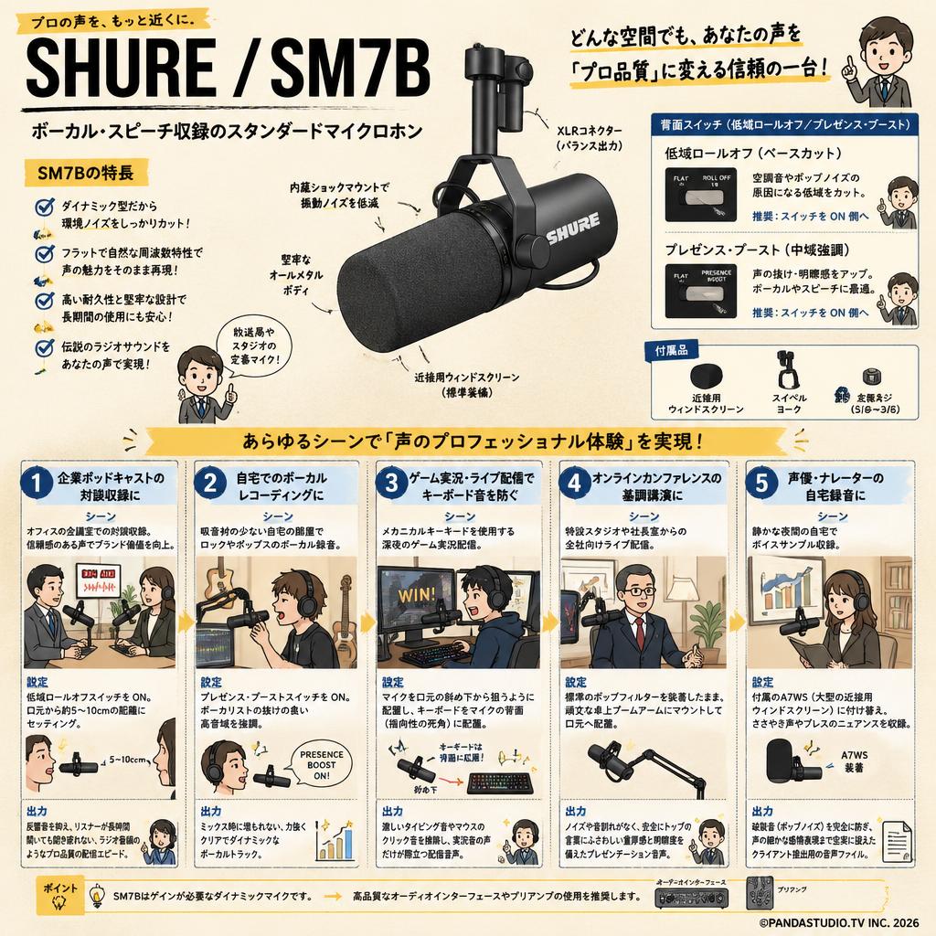 SHURE  / SM7B 用途