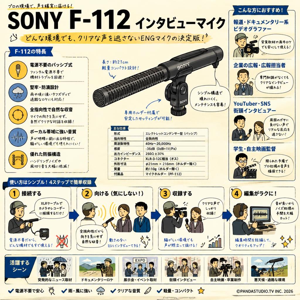 SONY F-112 インタビューマイク おもな対象のお客様