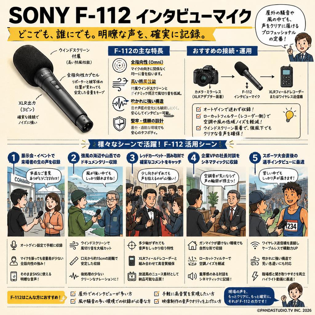 SONY F-112 インタビューマイク 用途