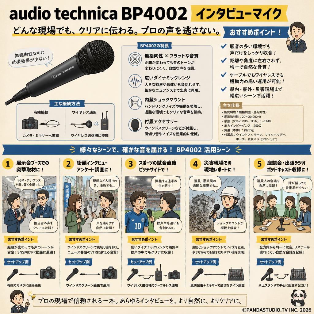 audio technica BP4002 インタビューマイク 用途