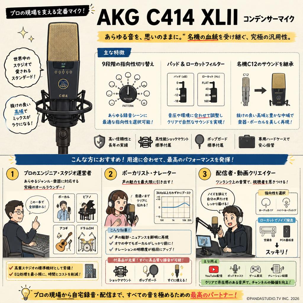 AKG  C414 XLII コンデンサーマイク おもな対象のお客様