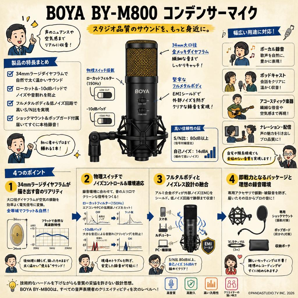 BOYA  BY-M800 コンデンサーマイク 概要