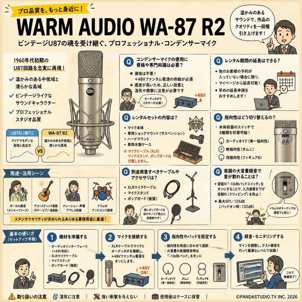 WARM AUDIO WA-87 R2 FAQ（よくある質問と答え）