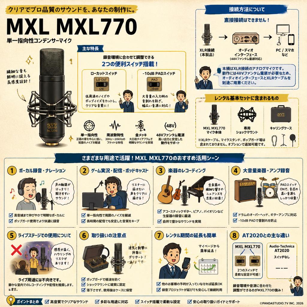 MXL MXL770 FAQ（よくある質問と答え）